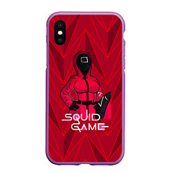 Чехол iPhone XS Max матовый Squid game, цвет: 3D-фиолетовый