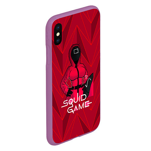 Чехол iPhone XS Max матовый Squid game / 3D-Фиолетовый – фото 2