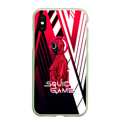 Чехол iPhone XS Max матовый Squid game, цвет: 3D-салатовый