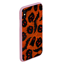 Чехол iPhone XS Max матовый Halloween print, цвет: 3D-розовый — фото 2