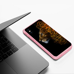 Чехол iPhone XS Max матовый ПЛАМЕННЫЙ ЛЕВ, цвет: 3D-баблгам — фото 2