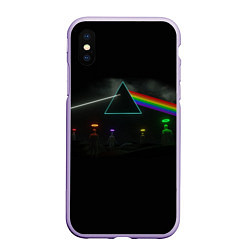 Чехол iPhone XS Max матовый ПИНК ФЛОЙД PINK FLOYD LOGO, цвет: 3D-светло-сиреневый