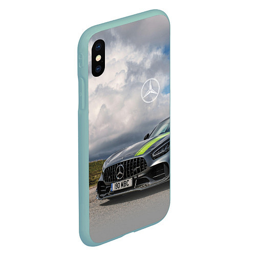 Чехол iPhone XS Max матовый Mercedes V8 Biturbo Racing Team AMG / 3D-Мятный – фото 2