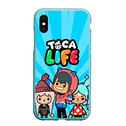 Чехол iPhone XS Max матовый Toca Life: Friends, цвет: 3D-мятный