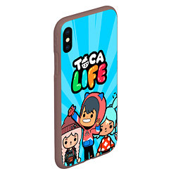 Чехол iPhone XS Max матовый Toca Life: Friends, цвет: 3D-коричневый — фото 2