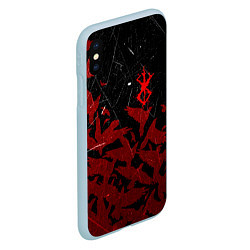 Чехол iPhone XS Max матовый БЕРСЕРК КЛЕЙМО ЛОГО СТАЯ ВОРОН, RED CROW, цвет: 3D-голубой — фото 2