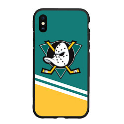 Чехол iPhone XS Max матовый Анахайм Дакс, NHL