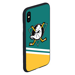 Чехол iPhone XS Max матовый Анахайм Дакс, NHL, цвет: 3D-черный — фото 2