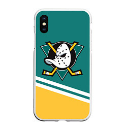 Чехол iPhone XS Max матовый Анахайм Дакс, NHL