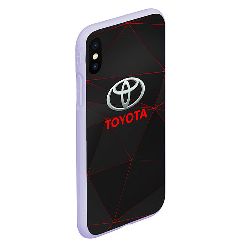 Чехол iPhone XS Max матовый Toyota Тонкие линии неона / 3D-Светло-сиреневый – фото 2