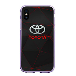 Чехол iPhone XS Max матовый Toyota Тонкие линии неона