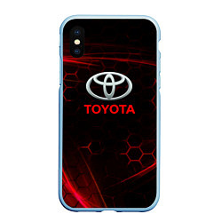 Чехол iPhone XS Max матовый Toyota Неоновые соты