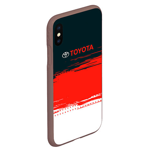 Чехол iPhone XS Max матовый Toyota Texture / 3D-Коричневый – фото 2