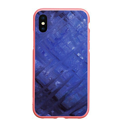 Чехол iPhone XS Max матовый Синие акварельные мазки, цвет: 3D-баблгам