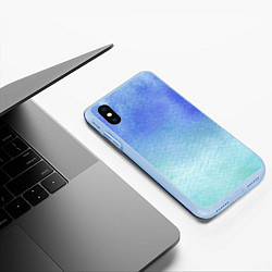 Чехол iPhone XS Max матовый Небесная синева, цвет: 3D-голубой — фото 2