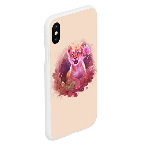 Чехол iPhone XS Max матовый Маленький Тигрёнок / 3D-Белый – фото 2