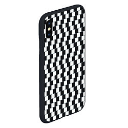 Чехол iPhone XS Max матовый Шахматная Иллюзия Искажения, цвет: 3D-черный — фото 2