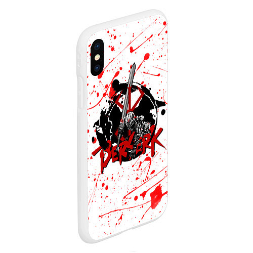 Чехол iPhone XS Max матовый BERSERK брызги краски / 3D-Белый – фото 2