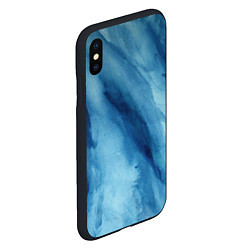 Чехол iPhone XS Max матовый Голубой мрамор, цвет: 3D-черный — фото 2