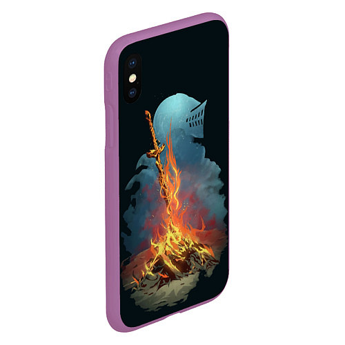 Чехол iPhone XS Max матовый Witcher 3 костер / 3D-Фиолетовый – фото 2