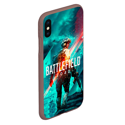 Чехол iPhone XS Max матовый Battlefield 2042 игровой арт / 3D-Коричневый – фото 2