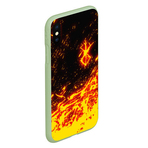 Чехол iPhone XS Max матовый БЕРСЕРК ОГНЕННОЕ КЛЕЙМО / 3D-Салатовый – фото 2