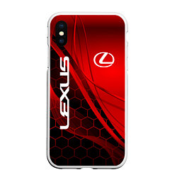 Чехол iPhone XS Max матовый LEXUS RED GEOMETRY ЛЕКСУС