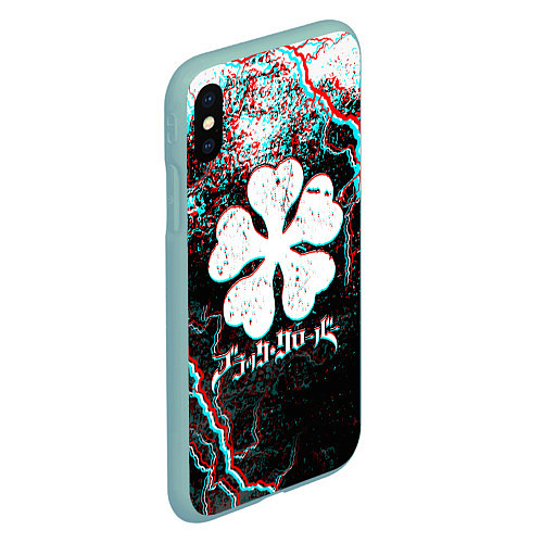 Чехол iPhone XS Max матовый BLACK CLOVER GLITCHF FLASHES / 3D-Мятный – фото 2