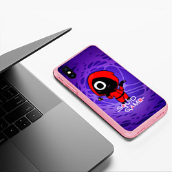 Чехол iPhone XS Max матовый Игра в кальмара: Девочка, цвет: 3D-баблгам — фото 2