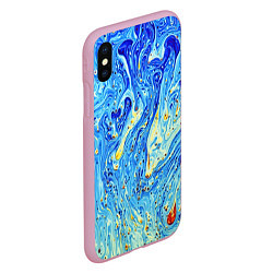 Чехол iPhone XS Max матовый Сползающие краски, цвет: 3D-розовый — фото 2