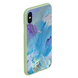 Чехол iPhone XS Max матовый Оставленная краска, цвет: 3D-салатовый — фото 2