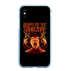 Чехол iPhone XS Max матовый BMTH BRING ME THE HORIZON, цвет: 3D-голубой