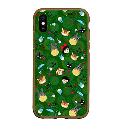 Чехол iPhone XS Max матовый Totoro&Kiki ALLSTARS, цвет: 3D-коричневый