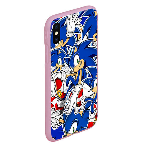 Чехол iPhone XS Max матовый SONIC ПАТТЕРН СОНИК / 3D-Розовый – фото 2