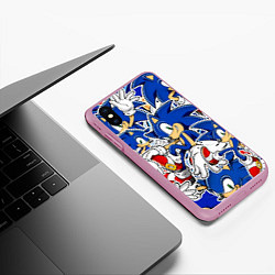 Чехол iPhone XS Max матовый SONIC ПАТТЕРН СОНИК, цвет: 3D-розовый — фото 2