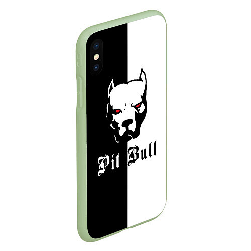 Чехол iPhone XS Max матовый Pit Bull боец / 3D-Салатовый – фото 2