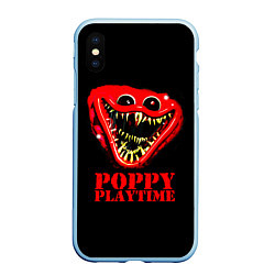 Чехол iPhone XS Max матовый Poppy Playtime, цвет: 3D-голубой