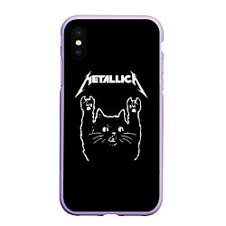 Чехол iPhone XS Max матовый Meowtallica, цвет: 3D-светло-сиреневый