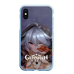 Чехол iPhone XS Max матовый Genshin Impact: Razor Genshin, цвет: 3D-голубой