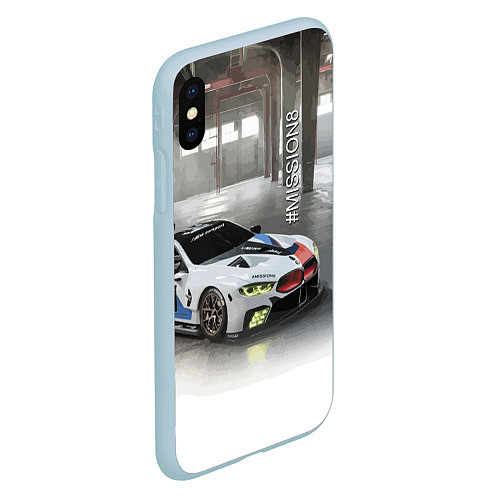 Чехол iPhone XS Max матовый BMW Motorsport Mission 8 / 3D-Голубой – фото 2