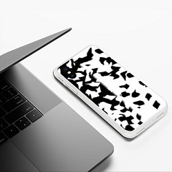 Чехол iPhone XS Max матовый Черно-белый камуфляж, цвет: 3D-белый — фото 2