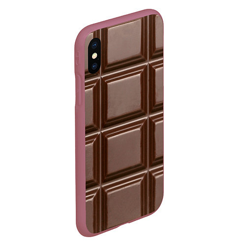 Чехол iPhone XS Max матовый Шоколадная плитка / 3D-Малиновый – фото 2
