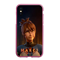 Чехол iPhone XS Max матовый Милаха Марси, цвет: 3D-малиновый