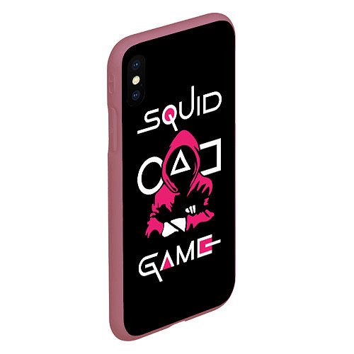 Чехол iPhone XS Max матовый Squid game: guard-killer / 3D-Малиновый – фото 2