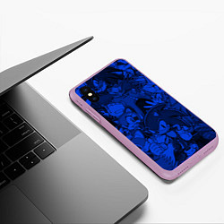 Чехол iPhone XS Max матовый SONIC BLUE PATTERN СИНИЙ ЁЖ, цвет: 3D-сиреневый — фото 2