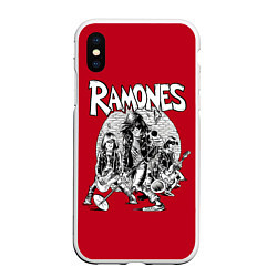 Чехол iPhone XS Max матовый BW Ramones, цвет: 3D-белый