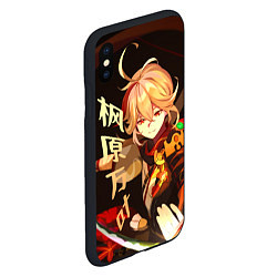 Чехол iPhone XS Max матовый Genshin Impact - Кадзуха, цвет: 3D-черный — фото 2