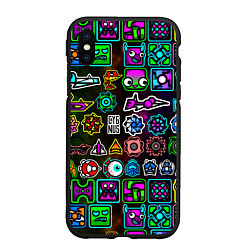 Чехол iPhone XS Max матовый Geometry Dash: Heroes, цвет: 3D-черный