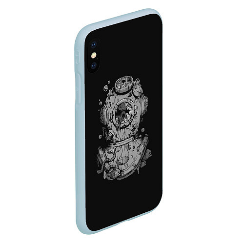 Чехол iPhone XS Max матовый Sea Devil / 3D-Голубой – фото 2