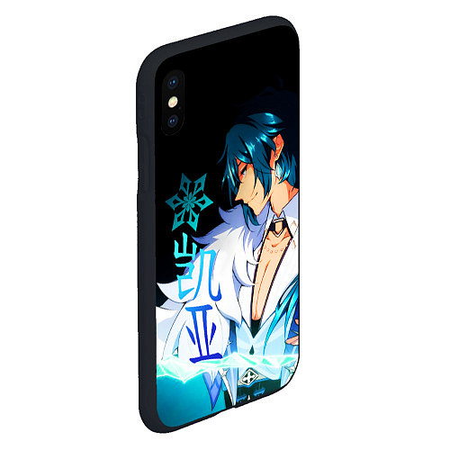 Чехол iPhone XS Max матовый Genshin Impact - Кэйа / 3D-Черный – фото 2